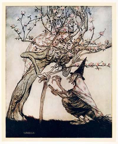 私のツリー！ おお、私の木よ！ 私のいたずらな小さなメイド、English Fairy Tales、pub 1922. 作： Arthur Rackham
