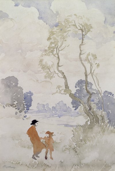 風の強い日（紙にトイレ） 作： Arthur Rackham