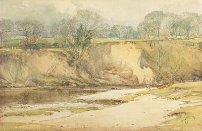 ウォーフ河畔のフライフィッシャー（水彩画） 作： Arthur Reginald Smith