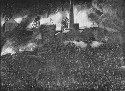 フェザーストーンの暴動: 人々に向けて発砲する兵士たち、1893 年から 1906 年 作： Arthur Salmon