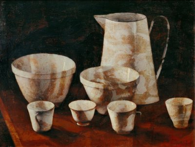 水差しと鍋のある静物 作： Arthur Segal