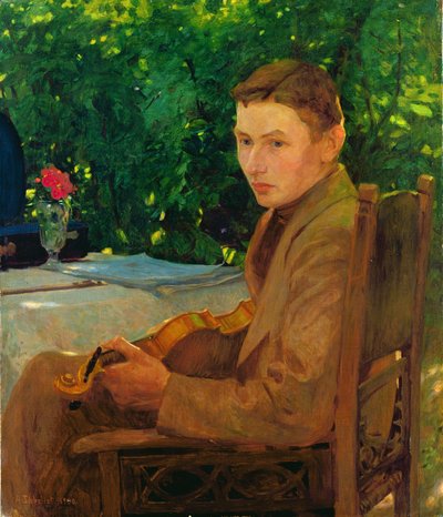 フリードリッヒ・アーラース・ヘスターマンの肖像（b.1883）1900年（キャンバスに油彩） 作： Arthur Siebelist