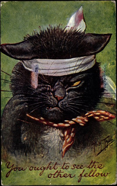 猫よ、もう一人の仲間に会うべきだよ。 作： Arthur Thiele
