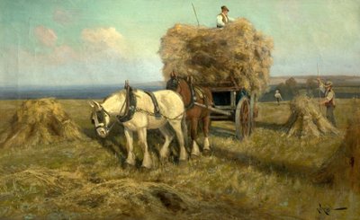 収穫ワゴンの積み込み 作： Arthur Walker Redgate