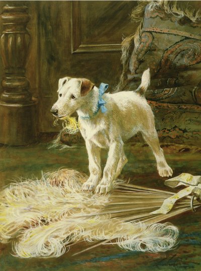 いたずら（キャンバスに油彩） 作： Arthur Wardle