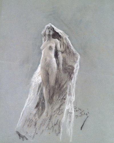 スピリットオブザピーク、1890年頃（青い紙にパステル） 作： Arthur Wardle