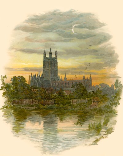 グロスター大聖堂、北西 作： Arthur Wilde Parsons