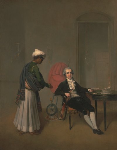 紳士とインディアンの使用人の肖像 作： Arthur William Devis