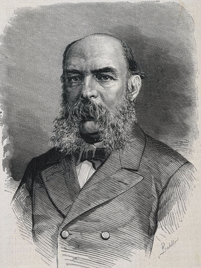 アマドール・デ・ロス・リオス、ホセ（1818-1878）。イギリスの歴史家、神話学者。「La Ilustracion Espanola y Americana.エングレーヴィング。 作： Artist Unknown