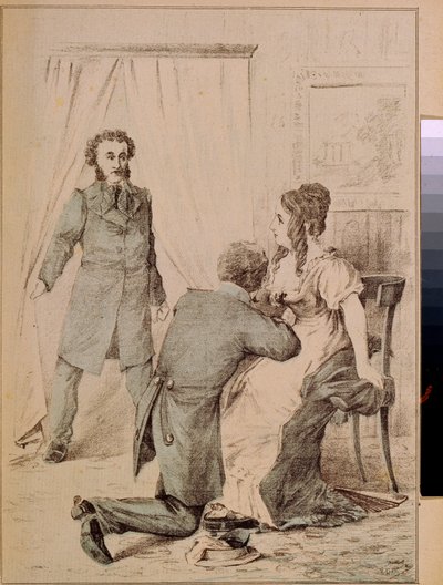 アレクサンドル・プーシキン（1799-1837）（リトグラフ） 作： Artist Unknown
