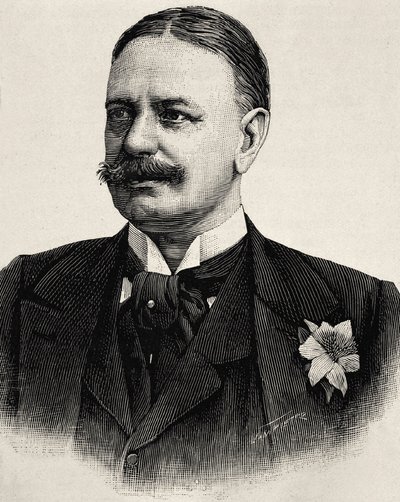 ビューロー、ベルナルド・フォン（1849-1929）。ローマ帝国首相（1900-1909）。エッチング 作： Artist Unknown