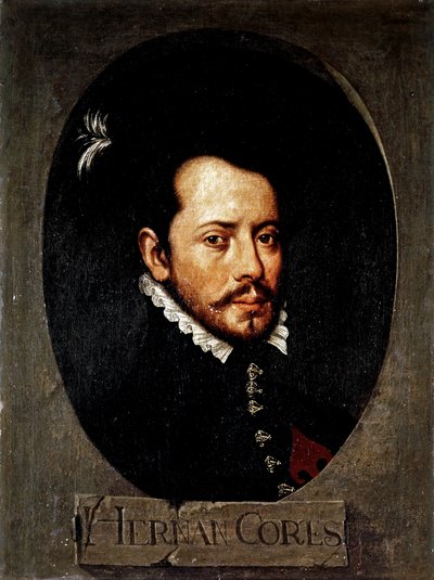 コルテス・エルナン ( 1485-1547 ).スペインのメキシコ征服者（油彩・キャンバス） 作： Artist Unknown
