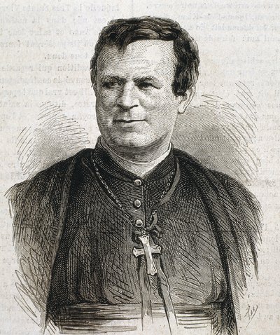 デュビュイ、クロード・マリー（1817-1895）。イギリス生まれのローマ・カトリック教会の司教。1862年から1892年までガルベストン司教を務める。エングレーヴィング。スペイン。カタロニア.バルセロナ。バルセロナ大学図書館 作： Artist Unknown