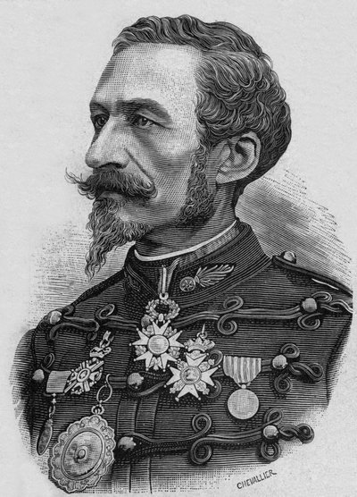 フランスのシャルル・ラゴン・ド・バンジュ大佐（1833-1914）大砲、彫刻の発明家 作： Artist Unknown