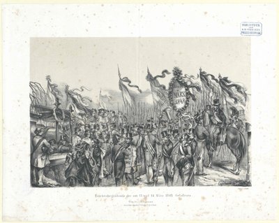 1848年3月13日と14日に行われた戦死者の葬儀 作： Artist Unknown