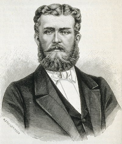 HOHENZOLLERN-SIGMARINGEN, Leopold (1835-1905)。ルーマニア国王キャロル1世の弟で、後のルーマニア国王フェルディナンドの父。エングレーヴィング 作： Artist Unknown