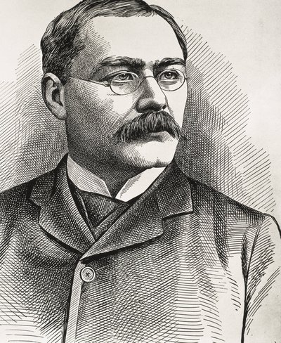 キプリング，ラドヤード（1865-1936）。インド生まれのイギリス人作家。1907年ノーベル文学賞受賞。キプリングの肖像。エングレーヴィング。 作： Artist Unknown