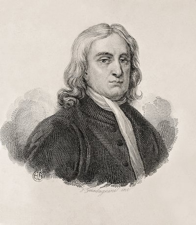 Newton, Sir Isaac (1642-1727)。イギリスの数学者、物理学者、天文学者。イタリアの彫刻家。アイザック・ニュートンの肖像、ガエタノ・グァダニーニによる作品。エングレーヴィング。イタリア.LOMBARDY.ミラノ。チヴィカ・ラッコルタ・デッレ・スタンプ "アチ 作： Artist Unknown