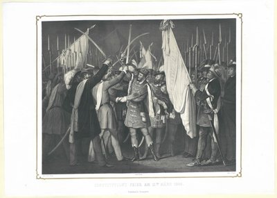 1848年3月15日の憲法式典 作： Artist Unknown