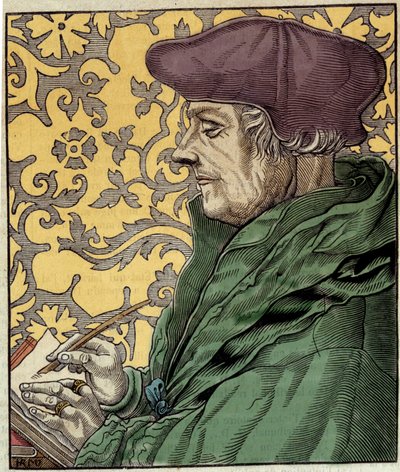 オランダの人文主義者、ディディエ・エラスム（ロッテルダムのエラスムス）（1469～1536）の肖像。 作： Artist Unknown