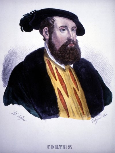 エルナン（またはエルナンド）・コルテスまたはフェルナンド・コルテス（1485-1547）の肖像。 作： Artist Unknown
