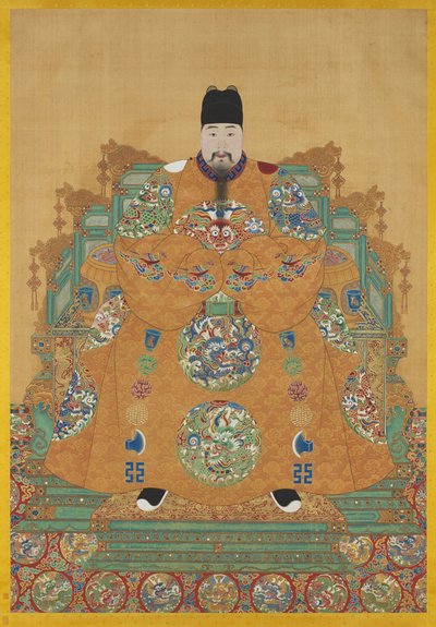 朱有元像（1476-1519）（掛軸、絹本、水墨、彩色） 作： Artist Unknown