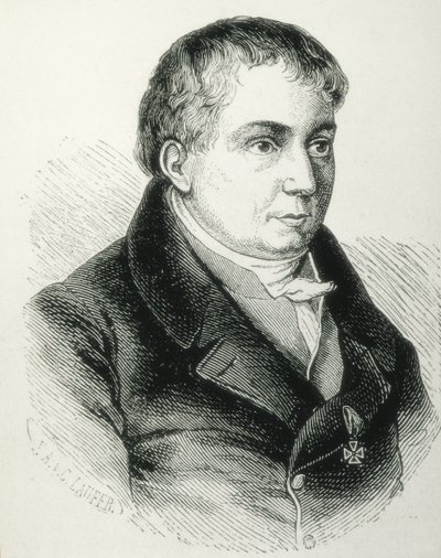 シュレーゲル、フリードリヒ・フォン（1772-1829）。ドイツの詩人、批評家、学者。ドイツ・ロマン主義の批評家。エングレーヴィング 作： Artist Unknown