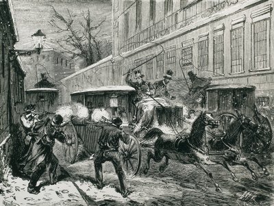 スペイン（1870年）。プリム将軍暗殺（マドリード、12月27日 作： Artist Unknown