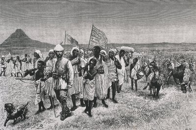 スタンレー、ヘンリー・モートン卿（1841-1904）。"Through the Ounyoro", "Through the Dark Continent "のフランス版挿絵。エッチング。フランス.イル＝ド＝フランス.パリ.装飾美術図書館 作： Artist Unknown