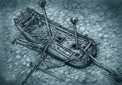 海底のマリア像（カラーリトグラフ） 作： アーティスト不明