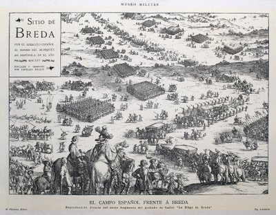 スペインの田園地帯とブレダ：カローの版画「ブレダ包囲戦」の第6部の直接複製 作： Artist Unknown