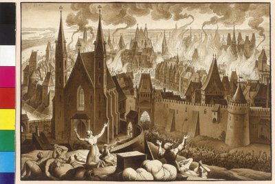 1260年、オットーカル王とウィーンの間に起こったウィーンの大混乱。 作： Artist Unknown