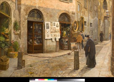 ミラノのサン・ベルナルディーノ通りの眺め イタリア絵画 アルトゥーロ・フェラーリ（1861-1932） 1912年 個人蔵 作： Arturo Ferrari