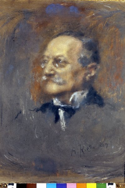 イタリアの作曲家・作家であるArrigo (or Enrico) Boito (1842-1918)の肖像。(Pastel de Rietti）。) 作： Arturo Rietti