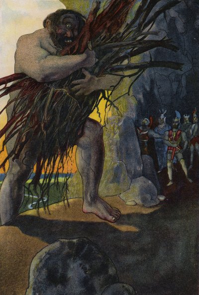 サイクロプスポリフェムスの洞窟にいるオデュッセウスとその仲間 作： Artus Scheiner