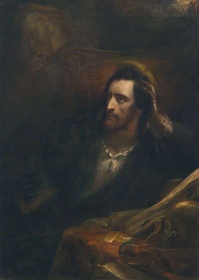 書斎にいるファウスト、サインと日付 アリ・シェファー 1831年 右下 作： Ary Scheffer