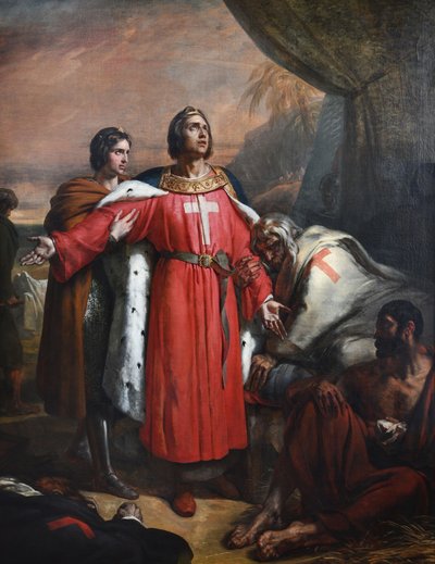 フランス語: 害虫駆除に訪れたサン・ルイ 作： Ary Scheffer