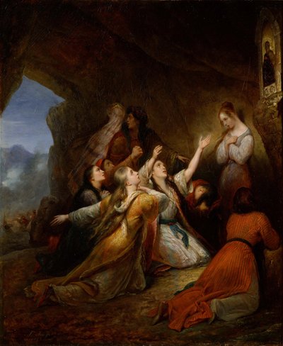 1826年、援助の処女で陰謀を企むギリシャの女性 作： Ary Scheffer