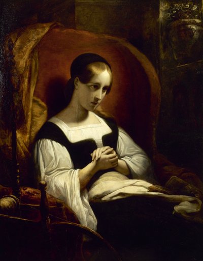 糸車のマルグリット・オ・ルーエ・グレッチェン、c。 1831年。 作： Ary Scheffer