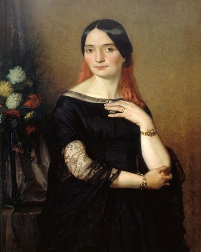 女優マドモアゼル マルス アンヌ フランソワーズ イポリット ブテ 1779-1847 の肖像画。 作： Ary Scheffer