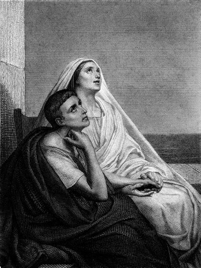 聖モニークと聖オーガスティン-修道院の聖モニークの歴史の表紙に、1866 作： Ary Scheffer