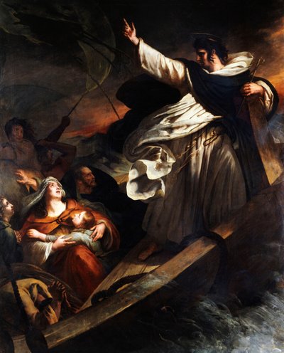 1823年、嵐の中、神への信頼を説く聖トマス・アクィナス。 作： Ary Scheffer