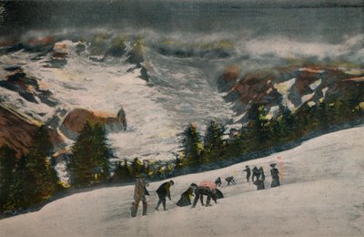 真夏のパラダイスバレーでのスノーボーリングレーニア国立公園、c1916 作： Asahel Curtis