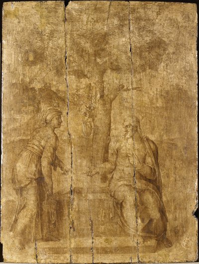 キリストとサマリアの女 作： Ascribed to Michelangelo