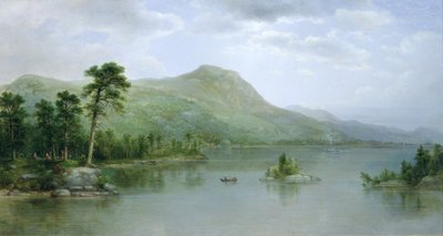 ハーバーアイランドのブラックマウンテン、レイクジョージ、ニューヨーク、1875 作： Asher Brown Durand