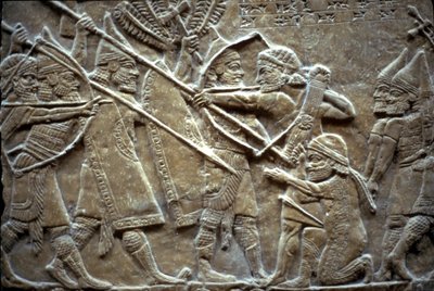 ティルトゥバの戦いでのアシュルバニパル、紀元前650〜620年 作： Assyrian