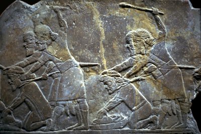 ティルトゥバの戦いでのアシュルバニパル、紀元前650〜620年 作： Assyrian