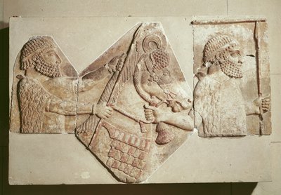 中央の支流を描いたレリーフの断片 作： Assyrian School