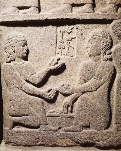 紀元前10〜8世紀、トルコのカルケミッシュ、ネオヒッタイト出身のアララス王の息子を描いたレリーフ 作： Assyrian School