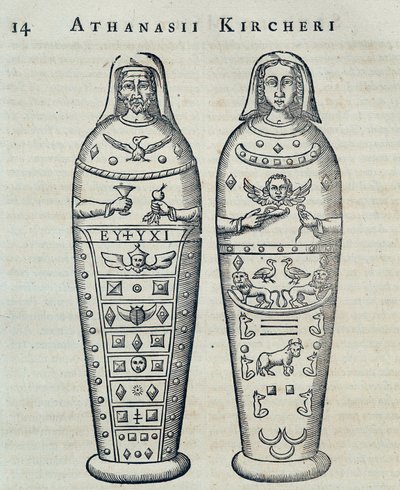 ミイラ - アタナセ・キルヒャーの「Sphynx mystagoga」にて 作： Athanasius Kircher